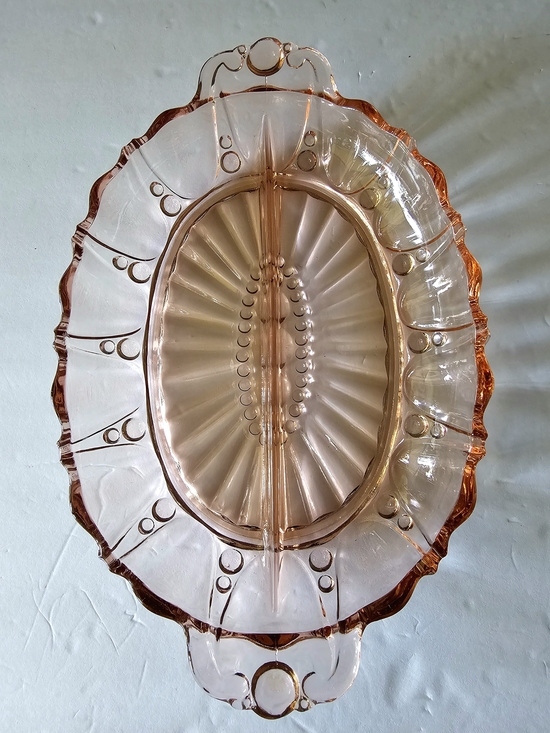 Anchor Hocking Other - Vintage 1930's Anchor Hocking Relish Dish Depression Glass "Oyster & Pearl"
